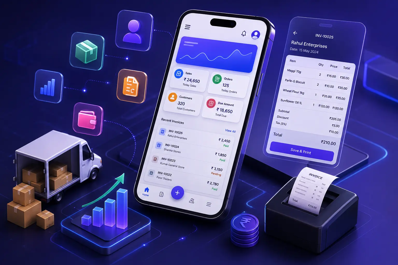 Van sales app for sales representatives and distribution businesses