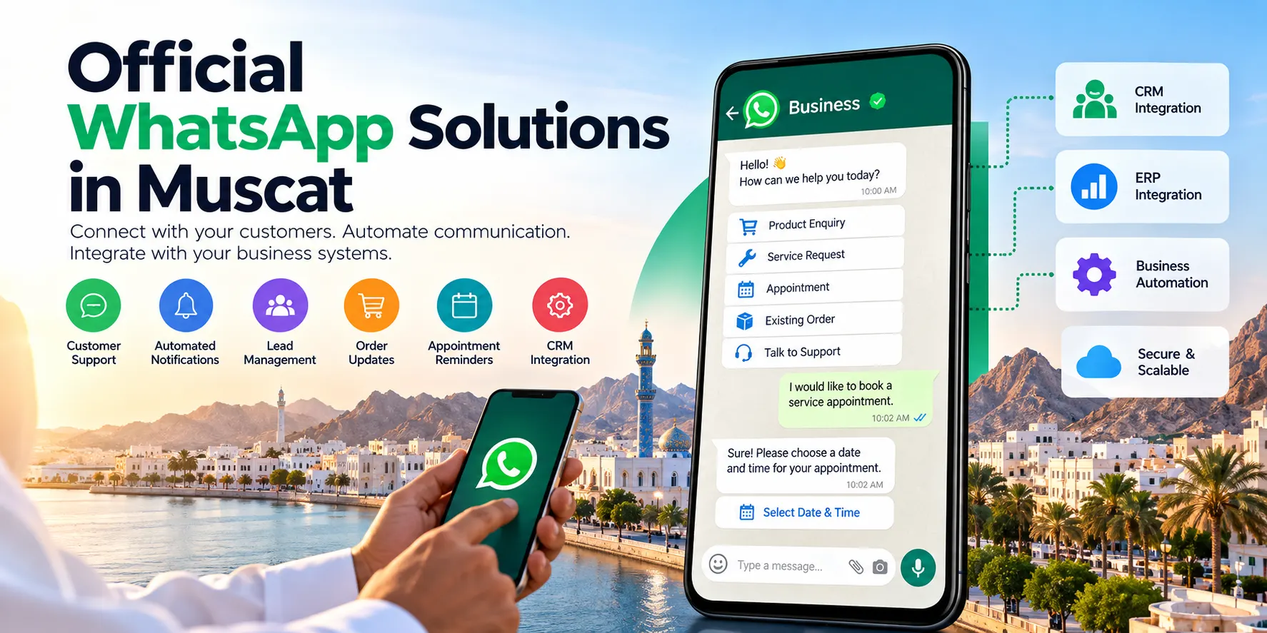 Official WhatsApp Business solutions and API integration in Muscat Oman