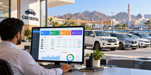 Car rental management software dashboard in Muscat